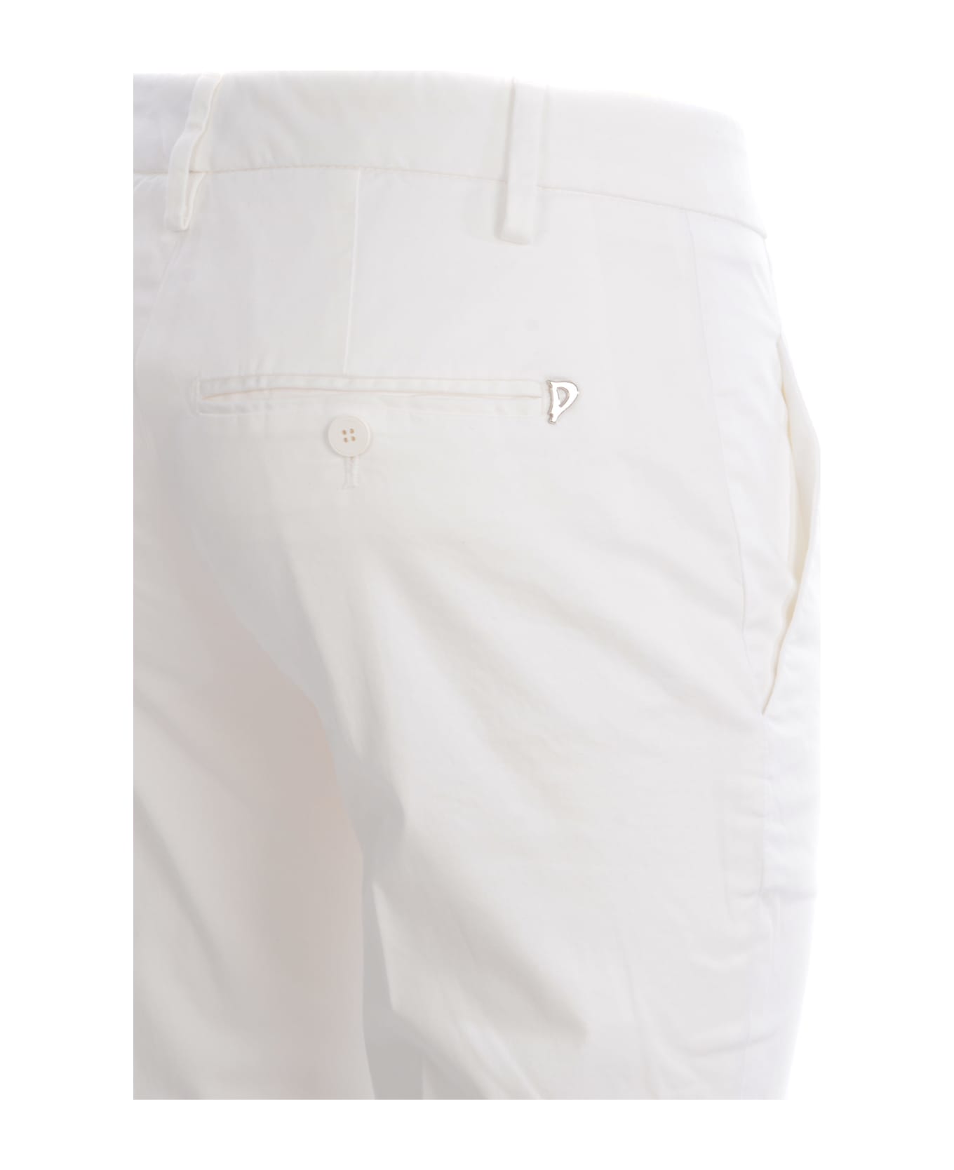 Dondup Trousers Dondup "perfect" In Stretch Cotton - Bianco
