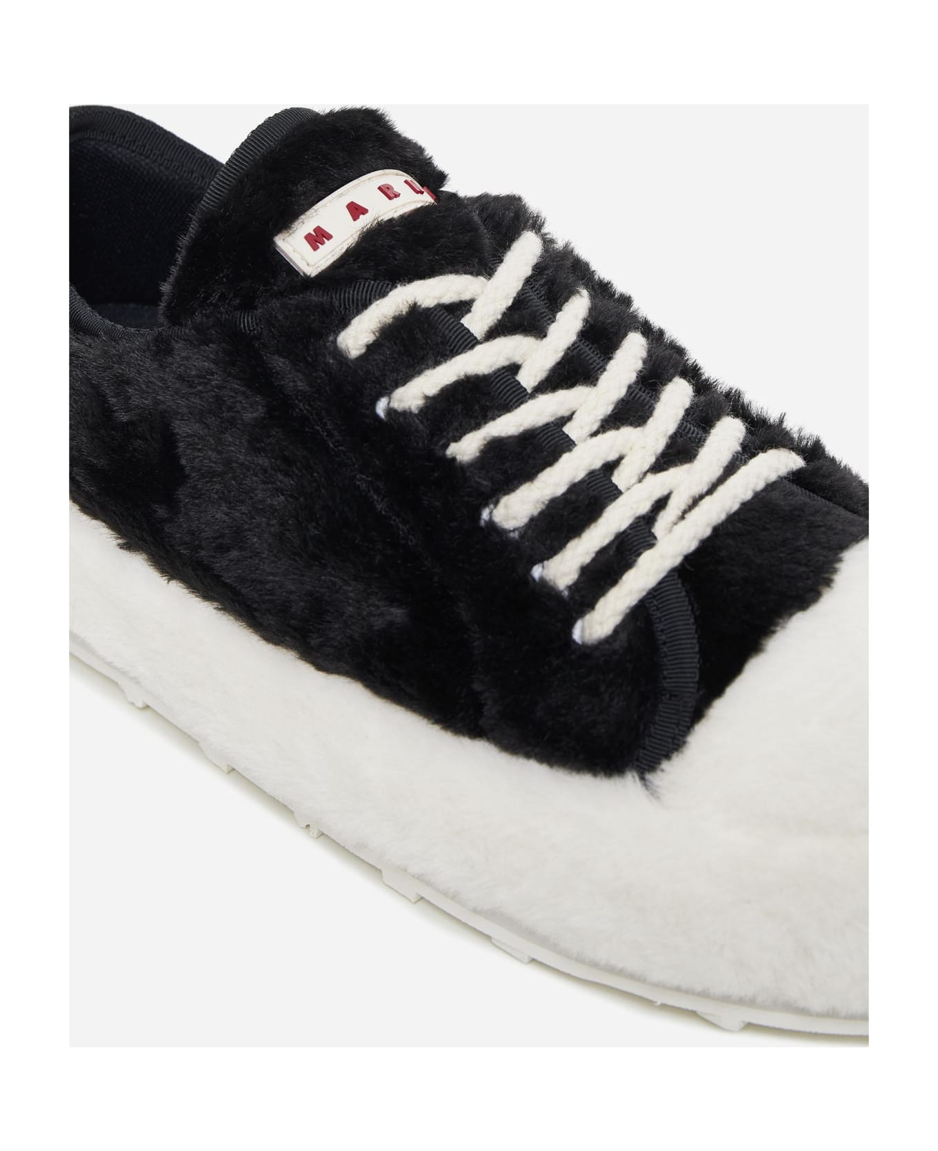 Marni Faux Fur Sneakers - Nero