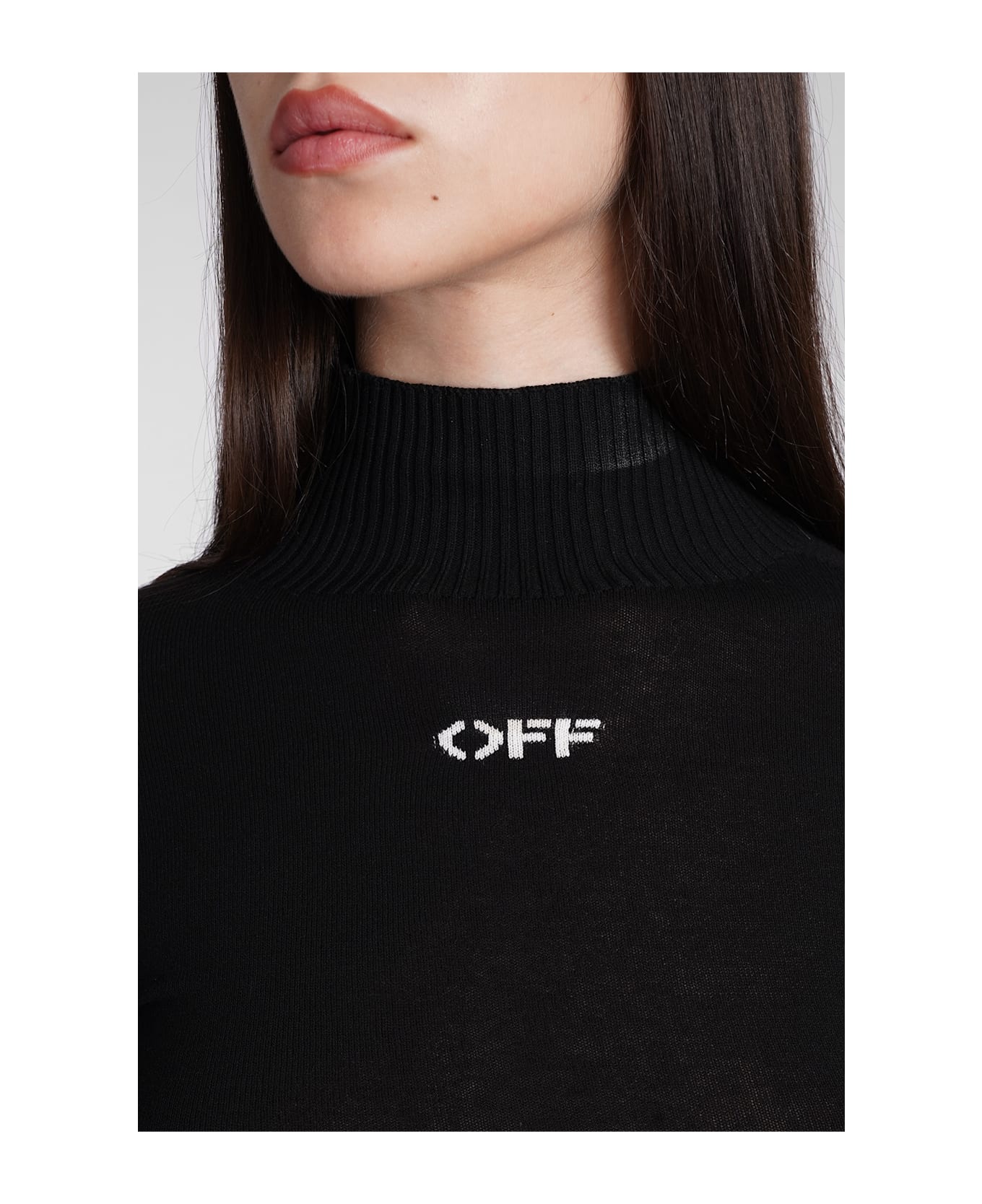 Off-White Dress In Black Viscose - black