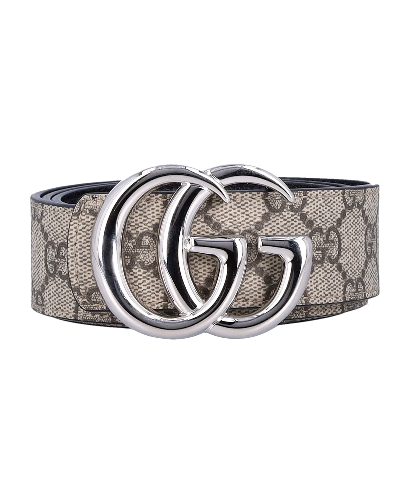 Gucci Reversible Gg Marmont Belt - EBONY/BLACK