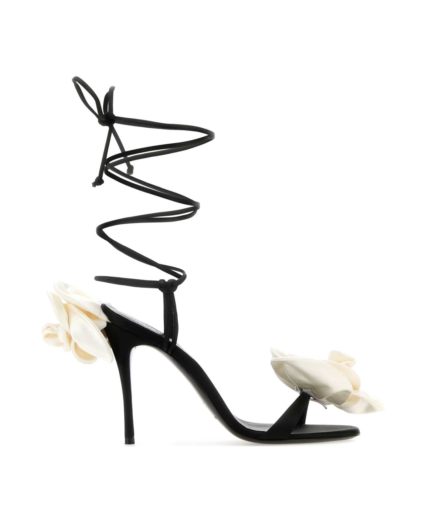 Magda Butrym Black Satin Sandals - BLACK