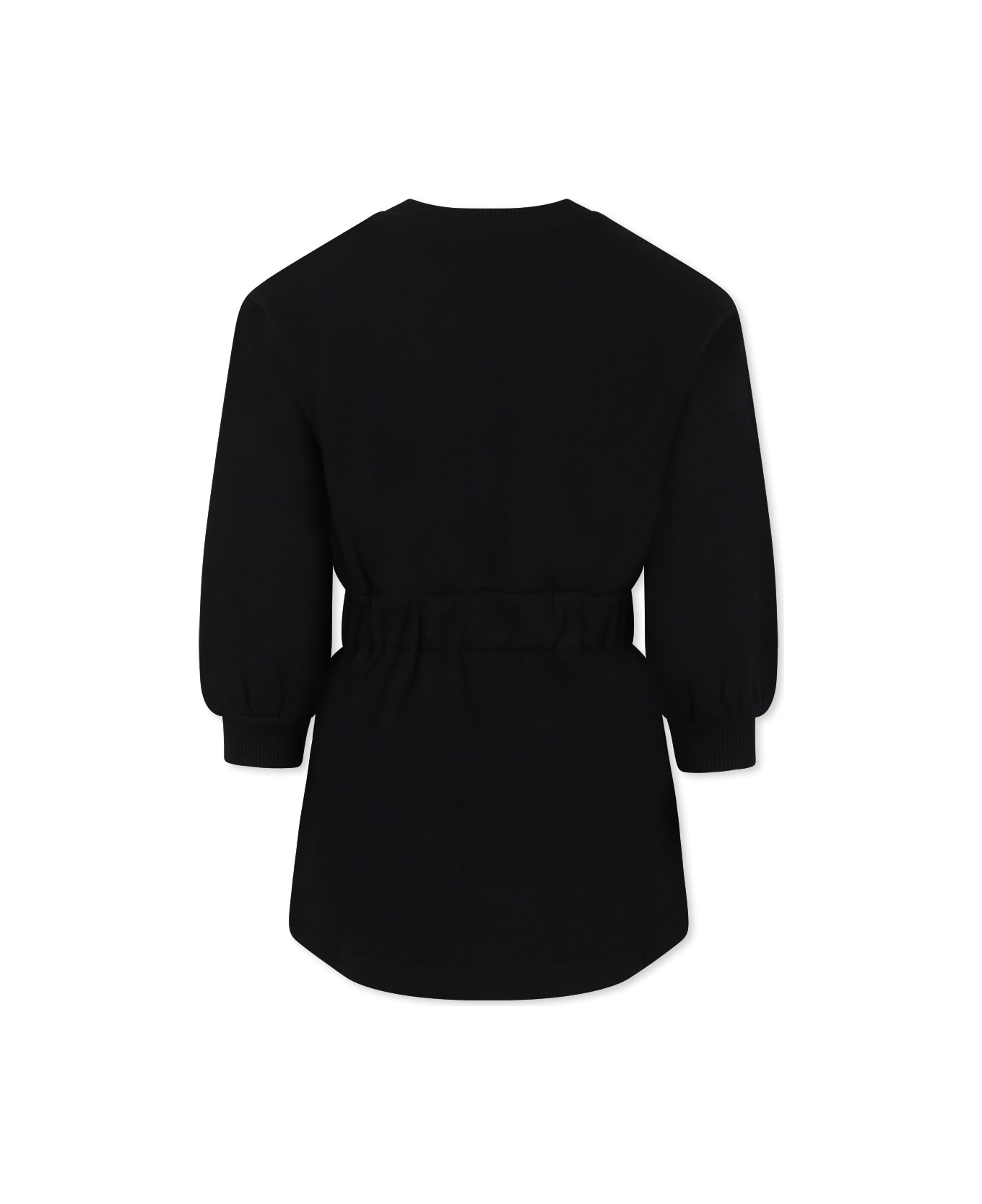 Balmain Black Dress For Girl With Logo - Black
