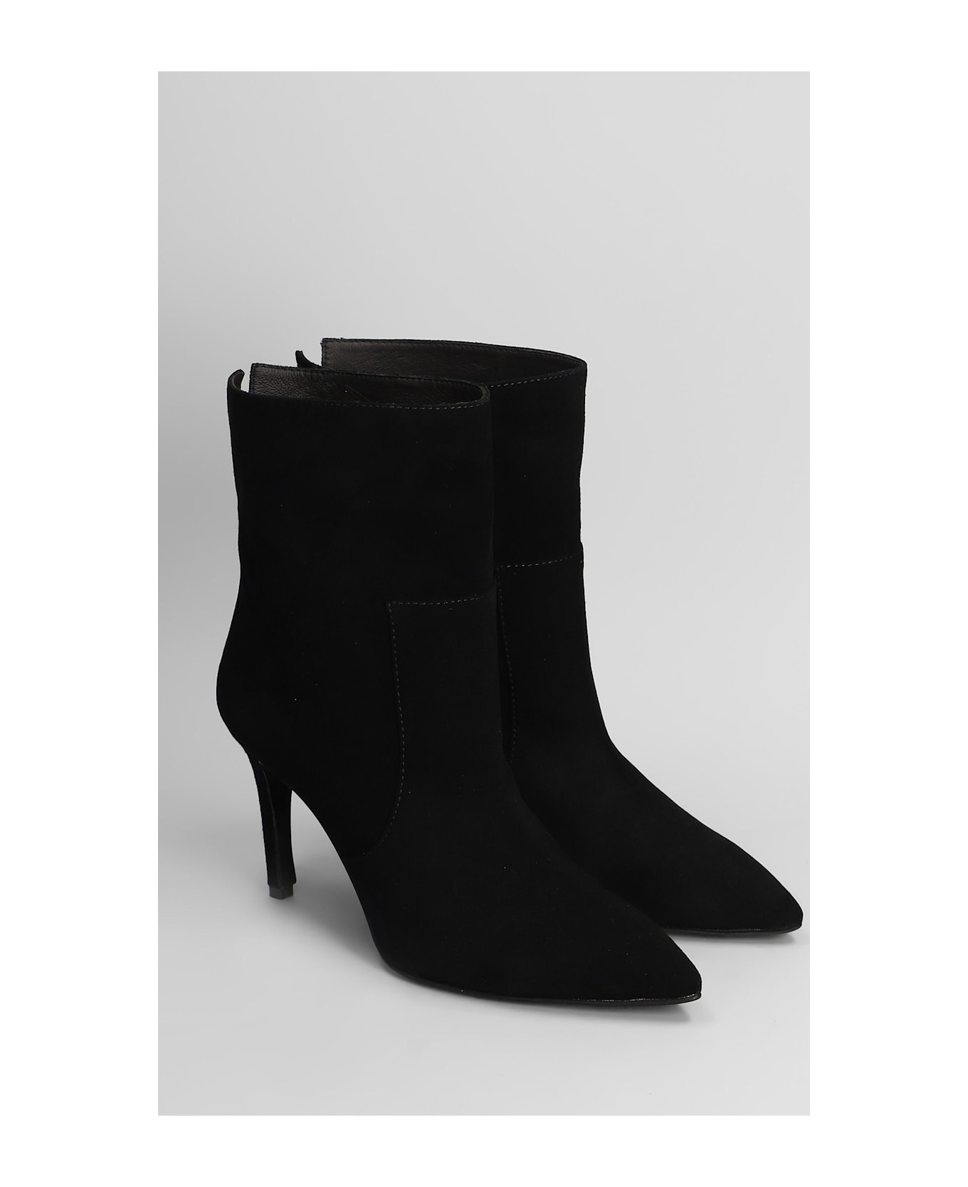 Via Roma 15 High Heels Ankle Boots In Black Suede - black