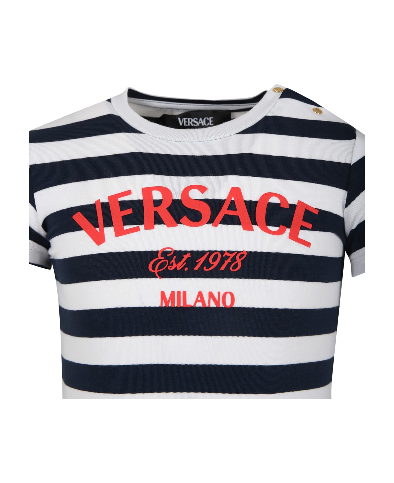 Versace Multicolor Dress For Baby Girl With Logo - Multicolor ウェア