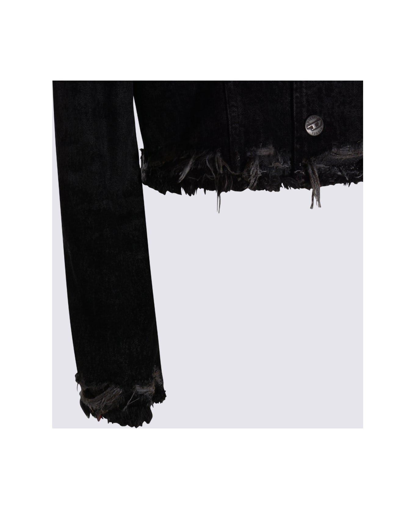 Diesel Black Cotton Denim Jacket - Black