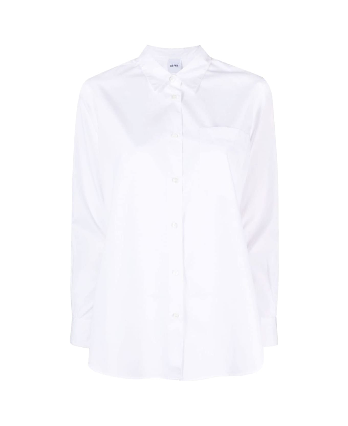 Aspesi 5460 Oversize Shirt With Pocket - White