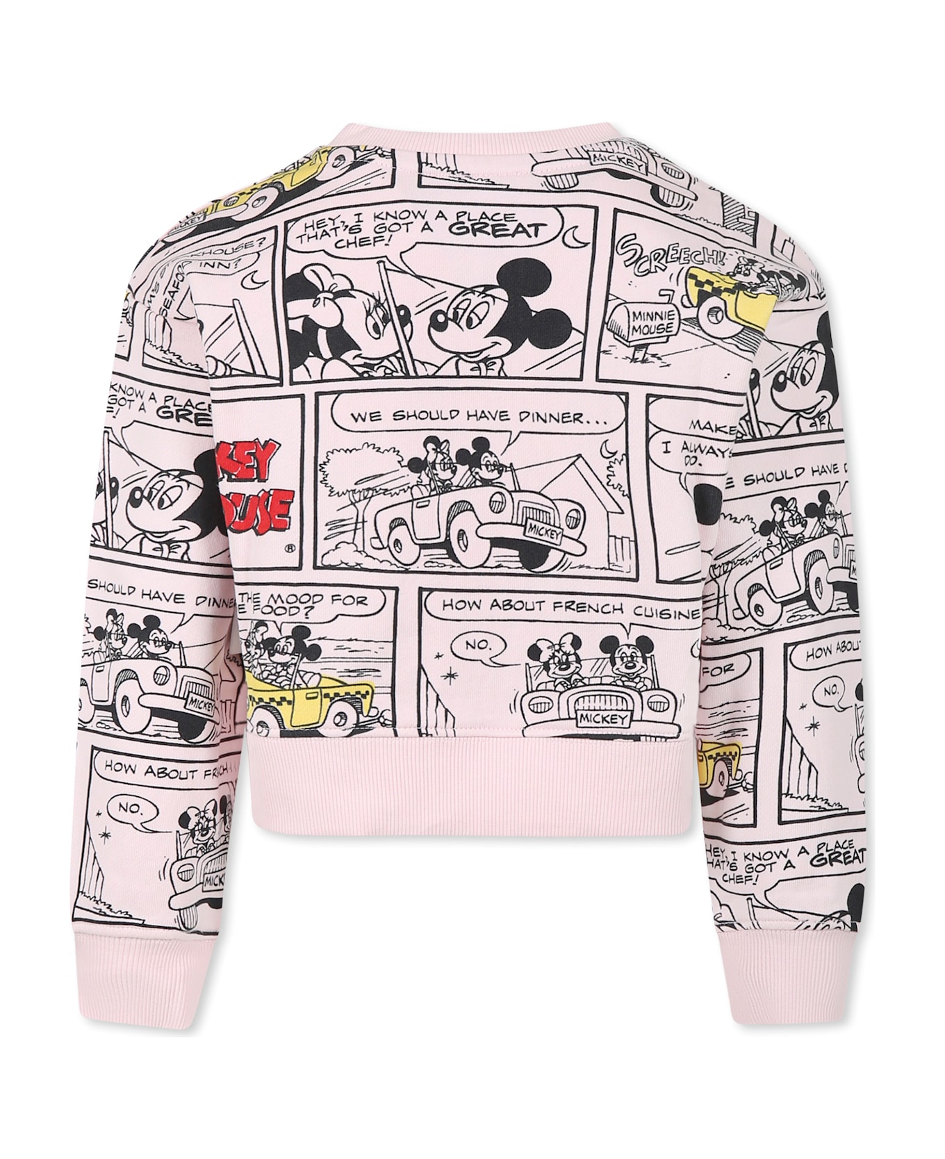 Little Marc Jacobs Pink Crop Sweatshirt For Girl With Mickey Mouse - Pink