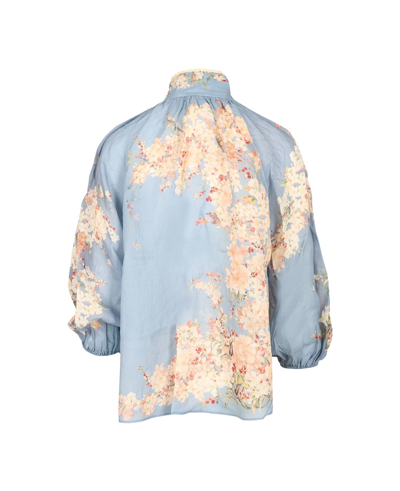 Zimmermann Cascadian Billow Blouse - Clear Blue