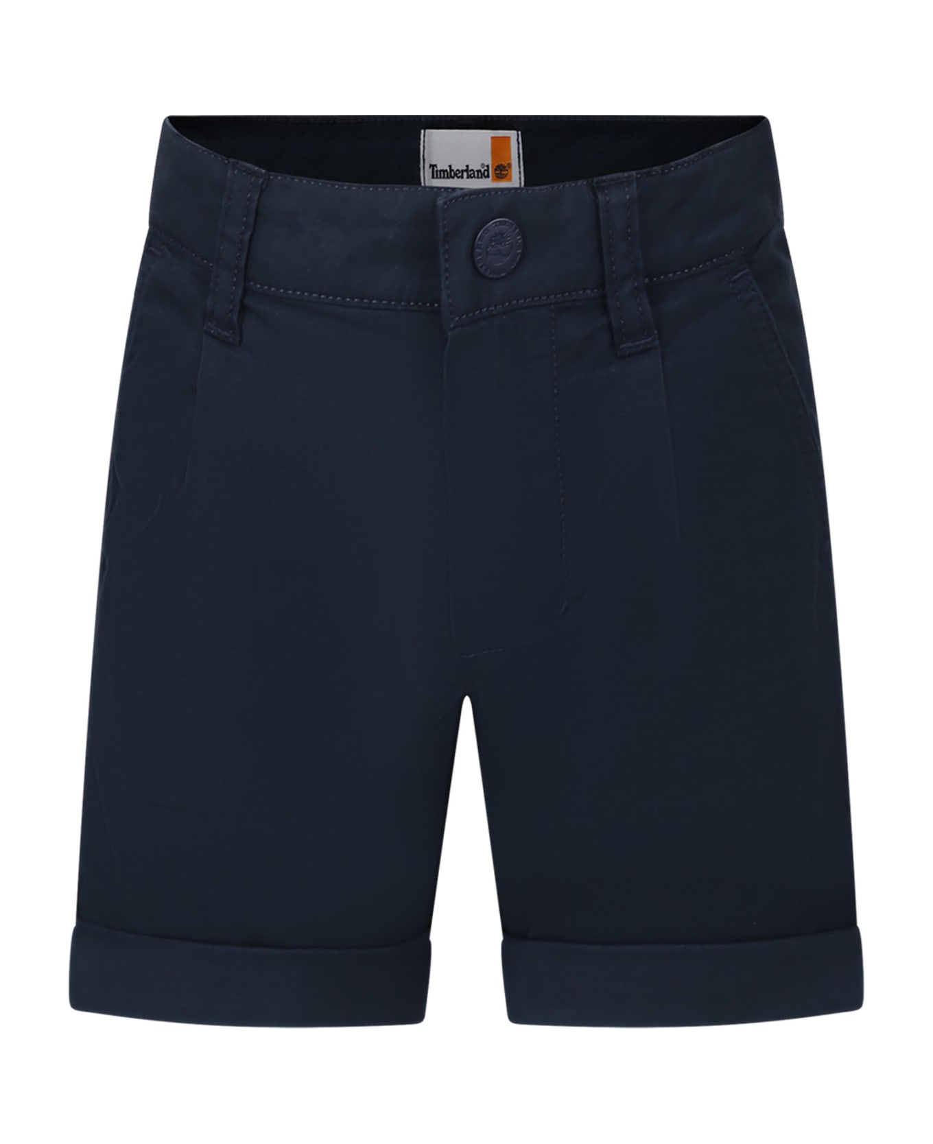 Timberland Blue Shorts For Boy With Logo - Blue