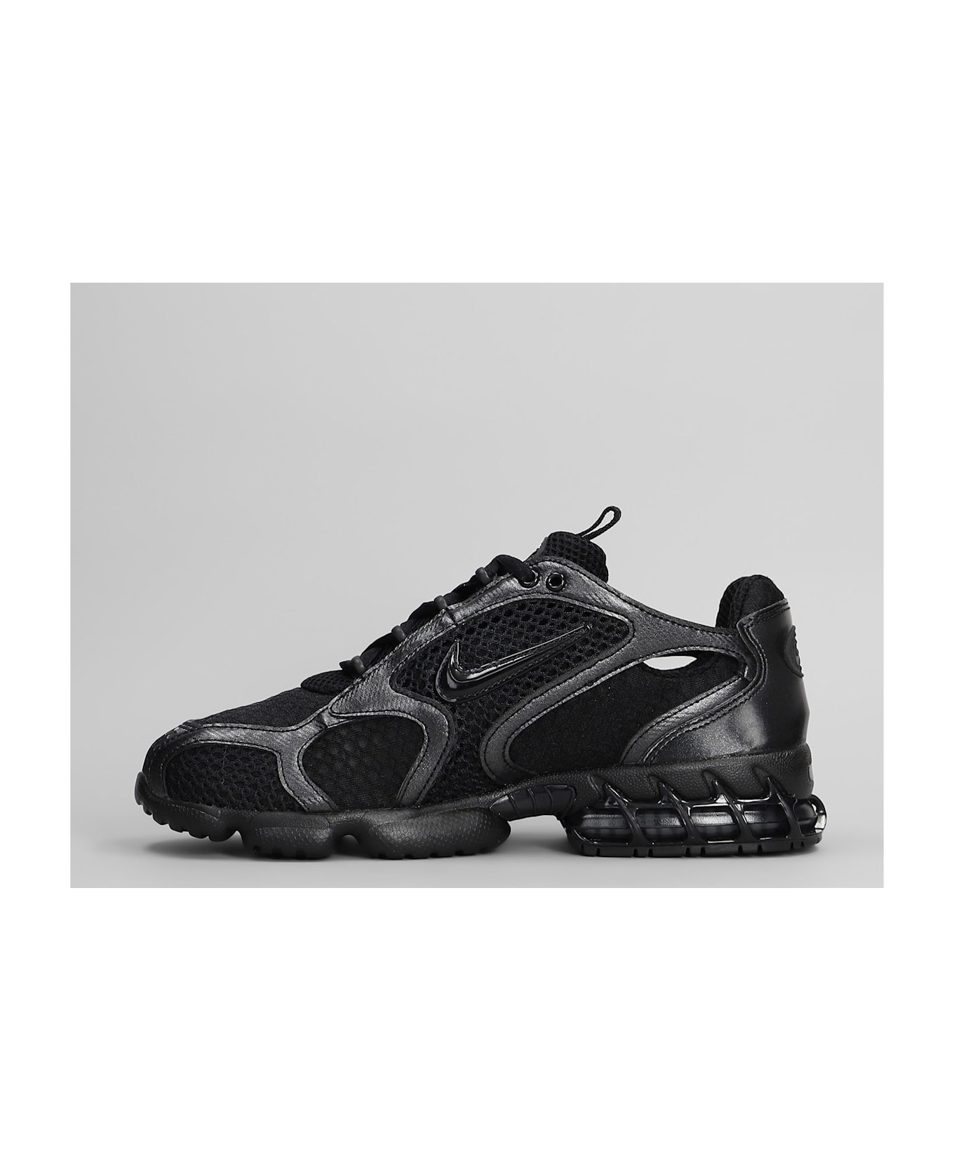 Nike Zoom Spiridon Cage 2 Sneakers In Black Leather And Fabric - black