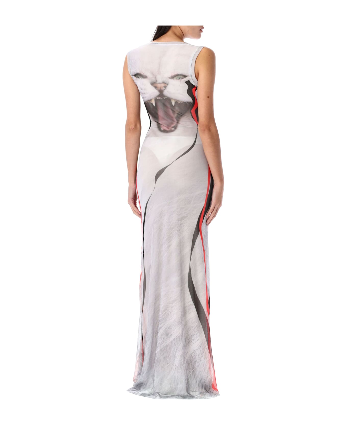 Ottolinger Mesh Printed Maxi Dress - CAT PRINT