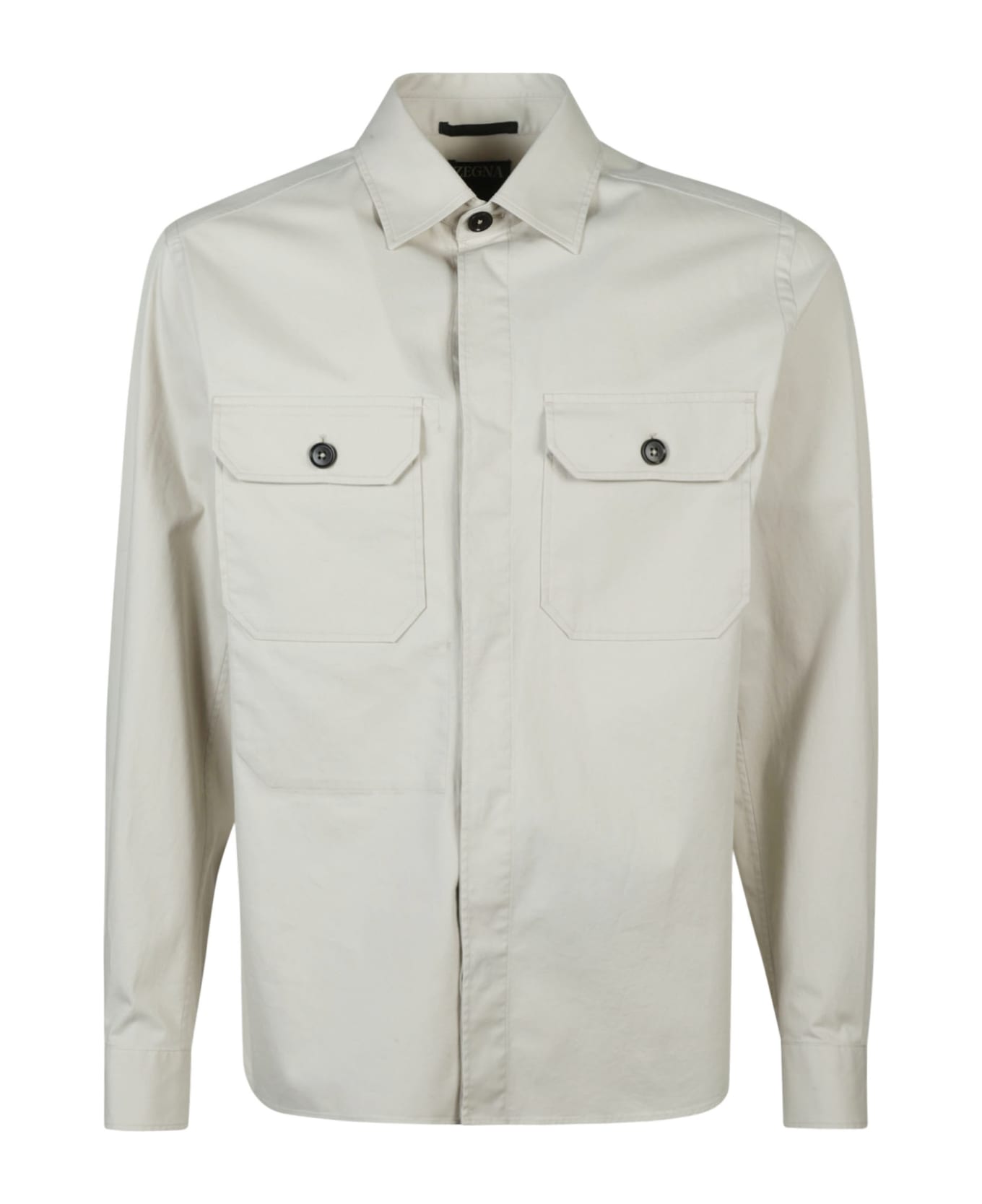 Ermenegildo Zegna Patched Pocket Plain Shirt - White