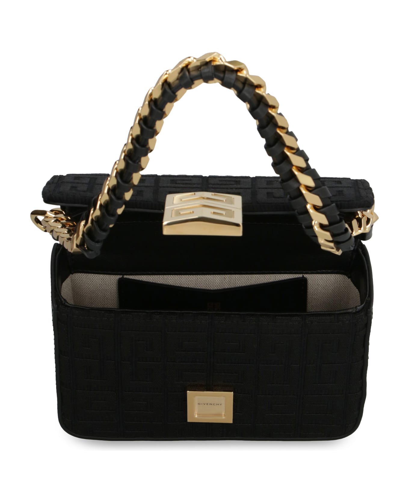 Givenchy Black Small Model 4g Bag With 4g Embroidery And Chain - black