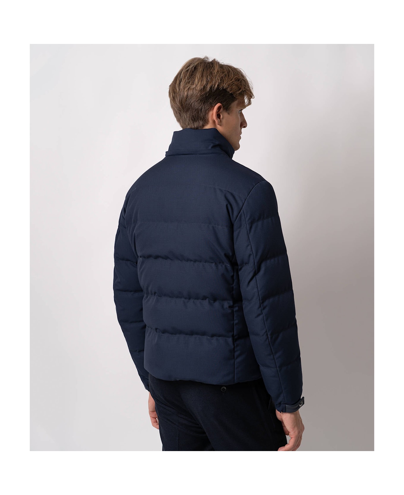Larusmiani Wool Quilted Down Jacket Everest Down Jacket - Blue