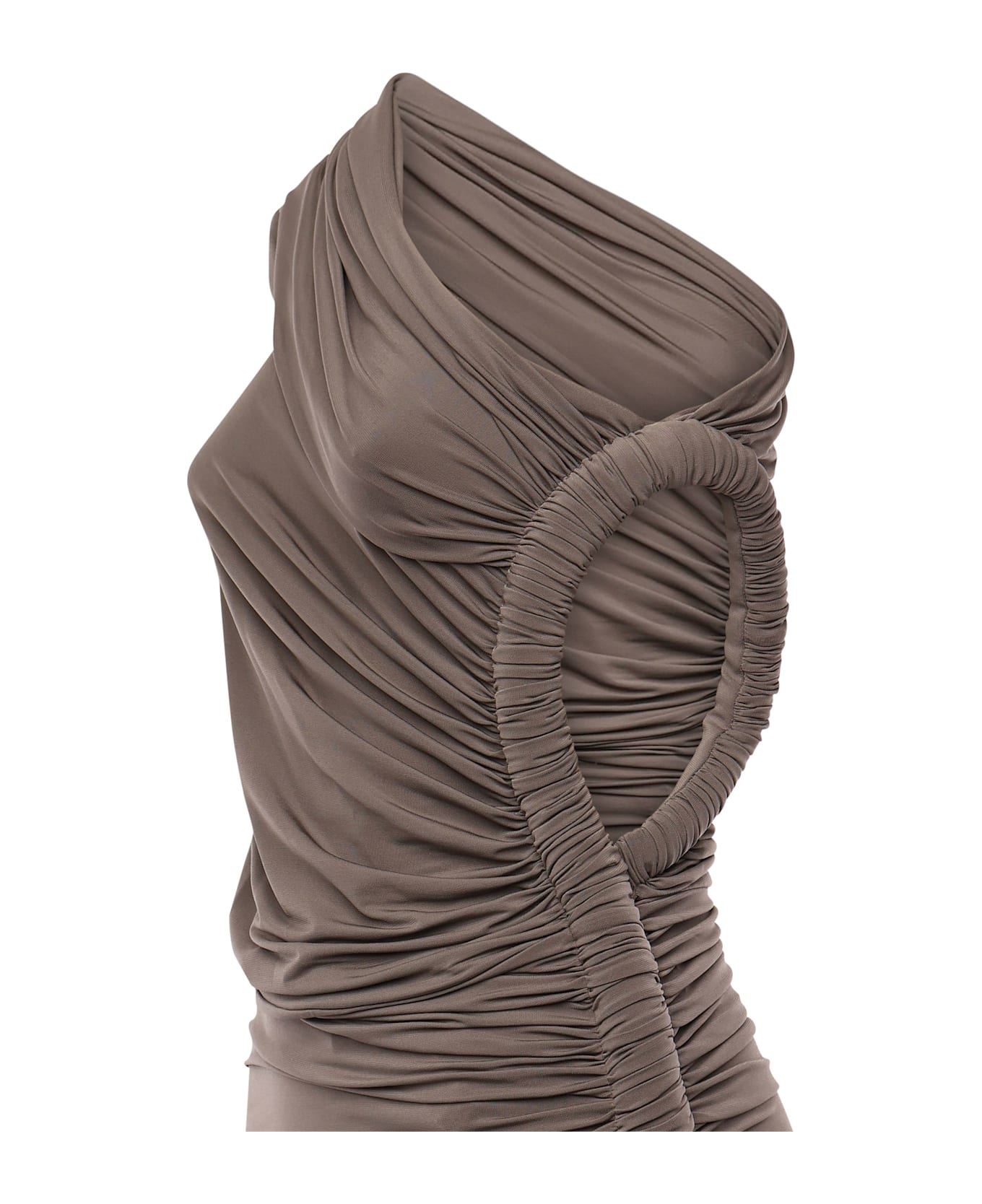 Alaia Soft Jersey Draped Dress - Beige