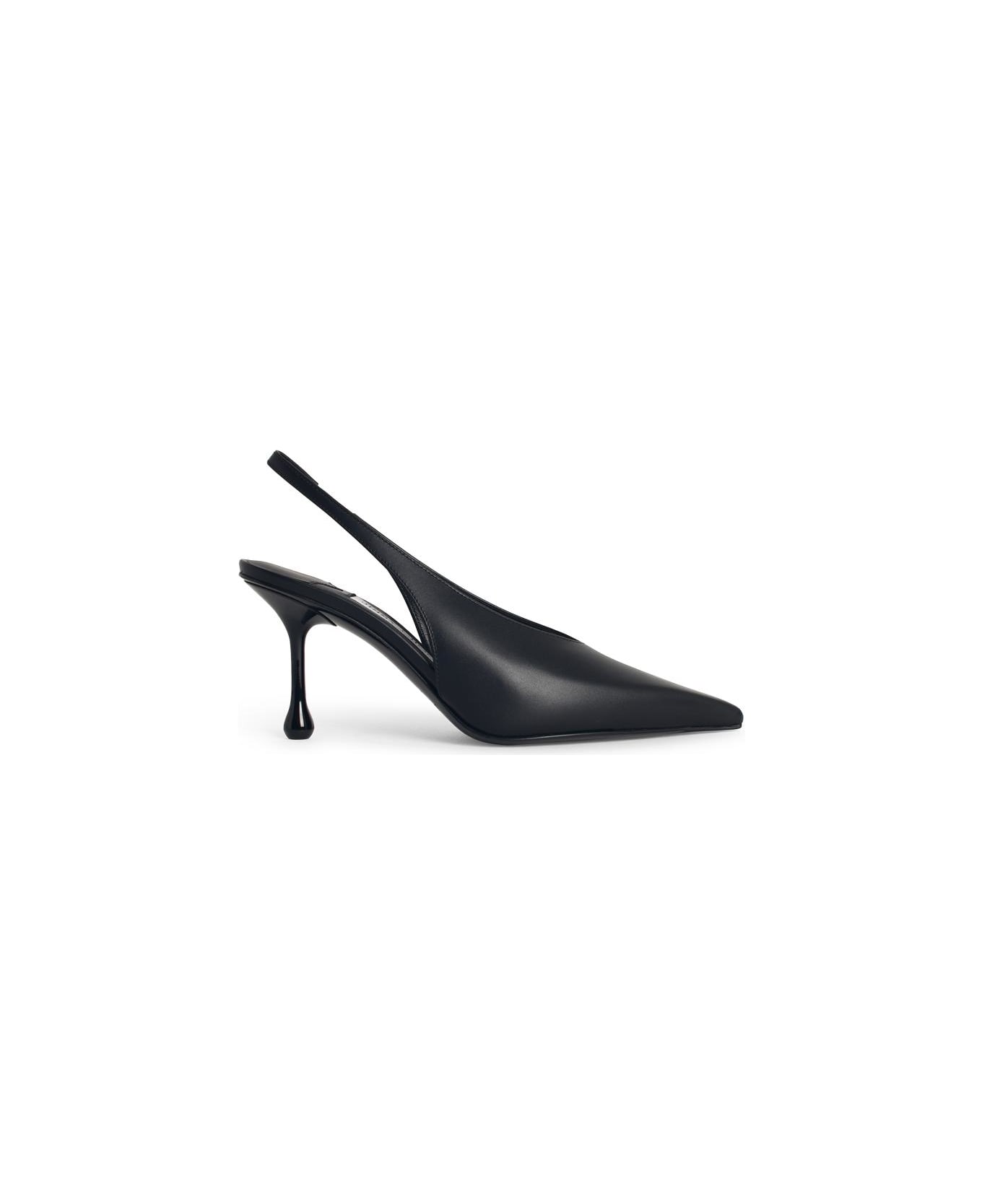 Jimmy Choo 'isa 80' Black Leather Slingbacks - Black