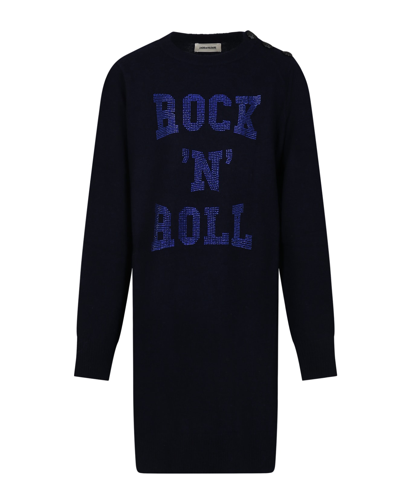 Zadig & Voltaire Blue Dress Fro Girl With Writing - Blue