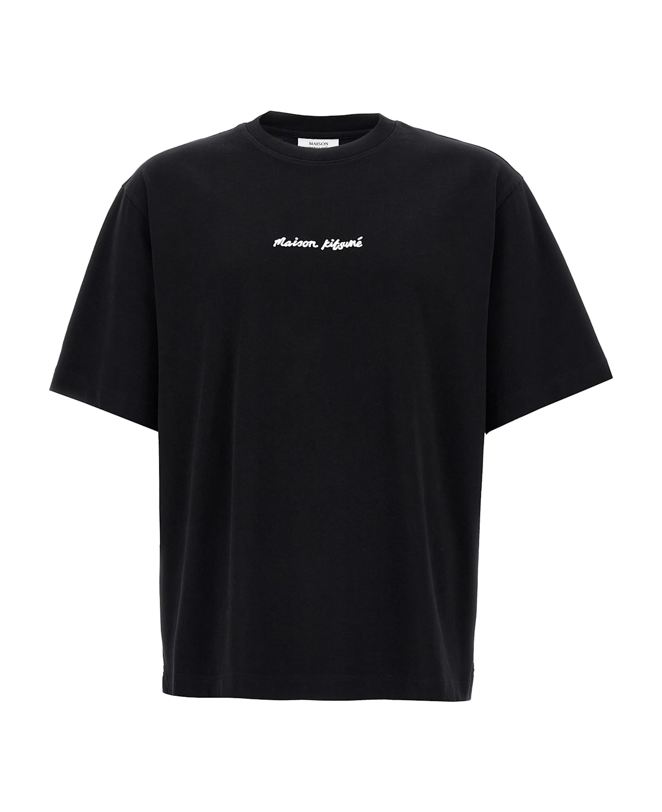 Maison Kitsuné Logo Embroidery T-shirt - Black  