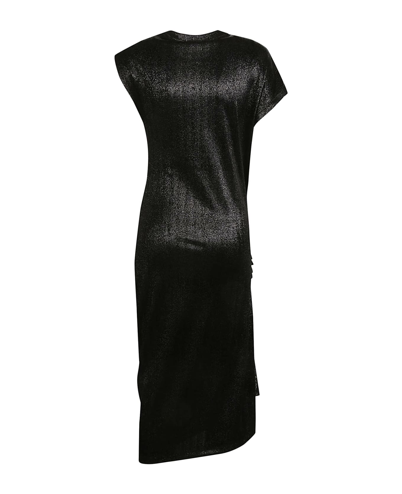 Paco Rabanne Draped Midi Dress - Black