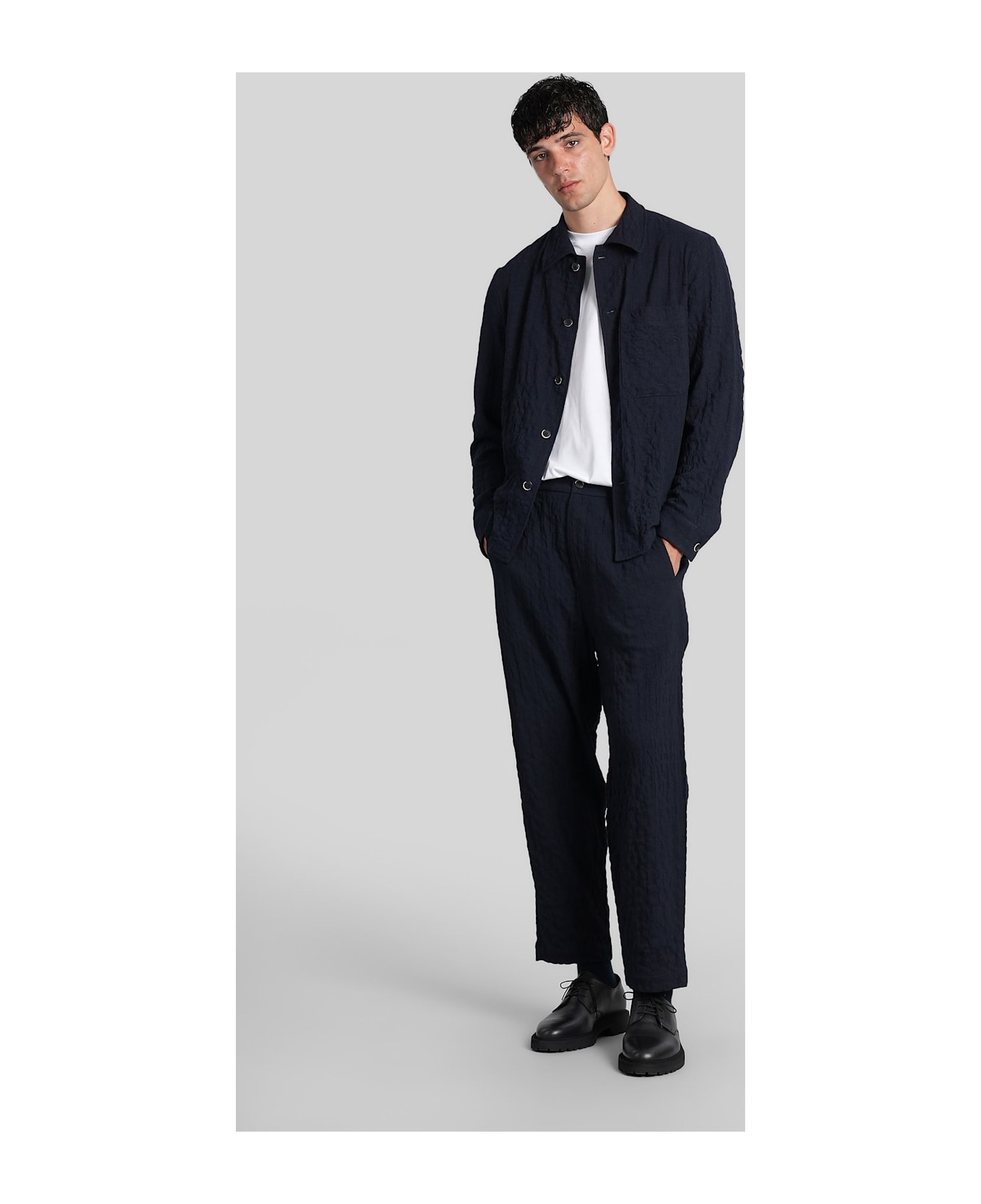 Barena Cedrone Casual Jacket In Blue Viscose - blue