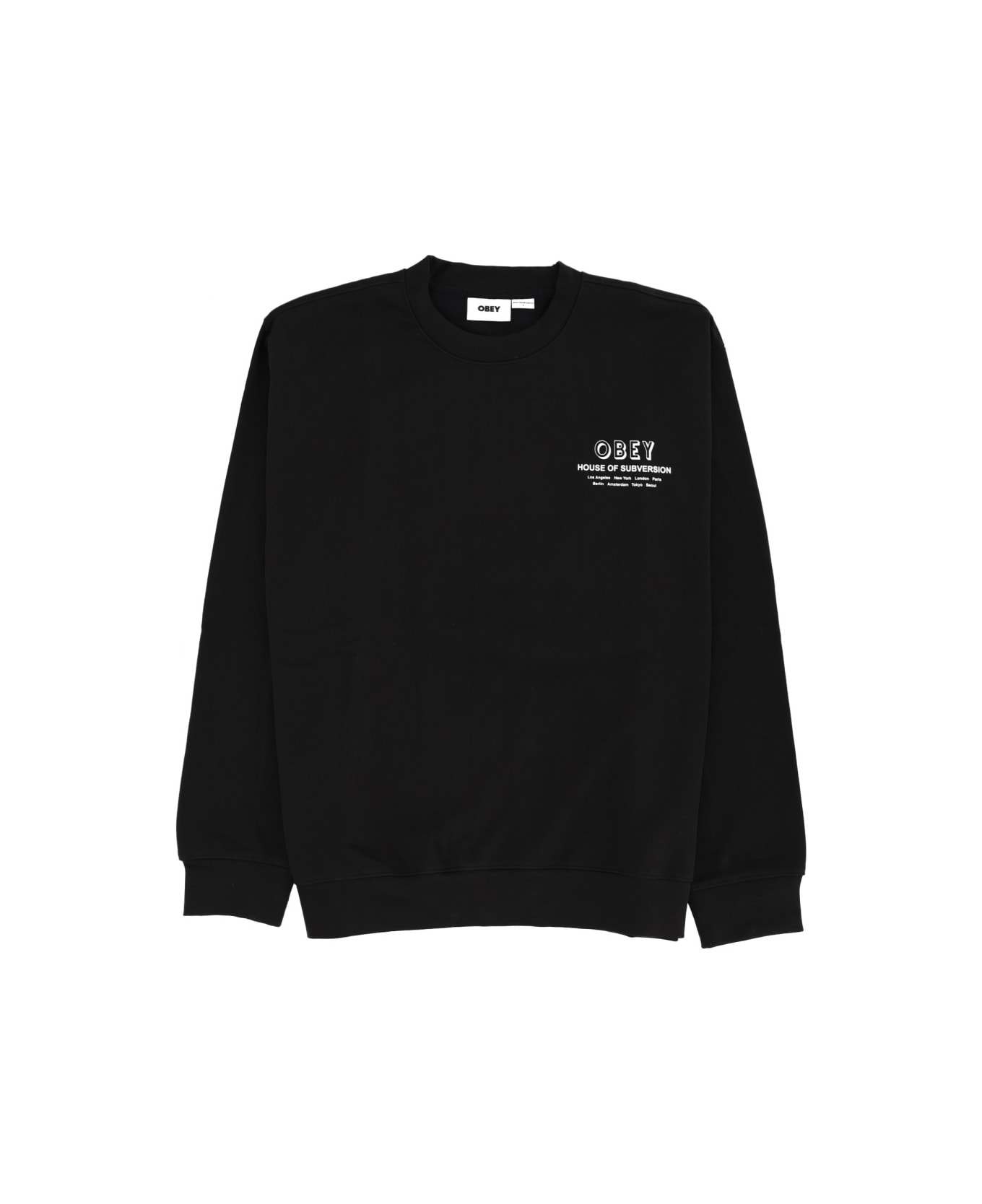 Obey "house Of Subversion" Sweatshirt - BLACK