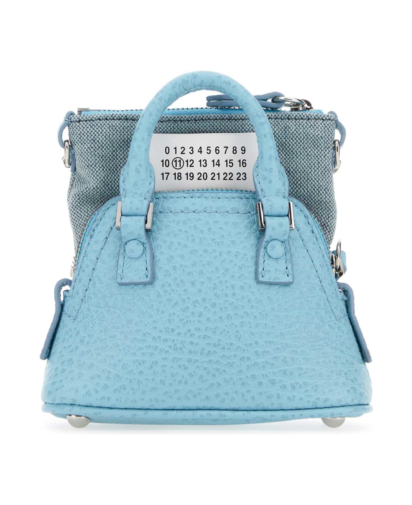 Maison Margiela Light Blue Leather And Fabric 5ac Classique Baby Handbag - AQUA
