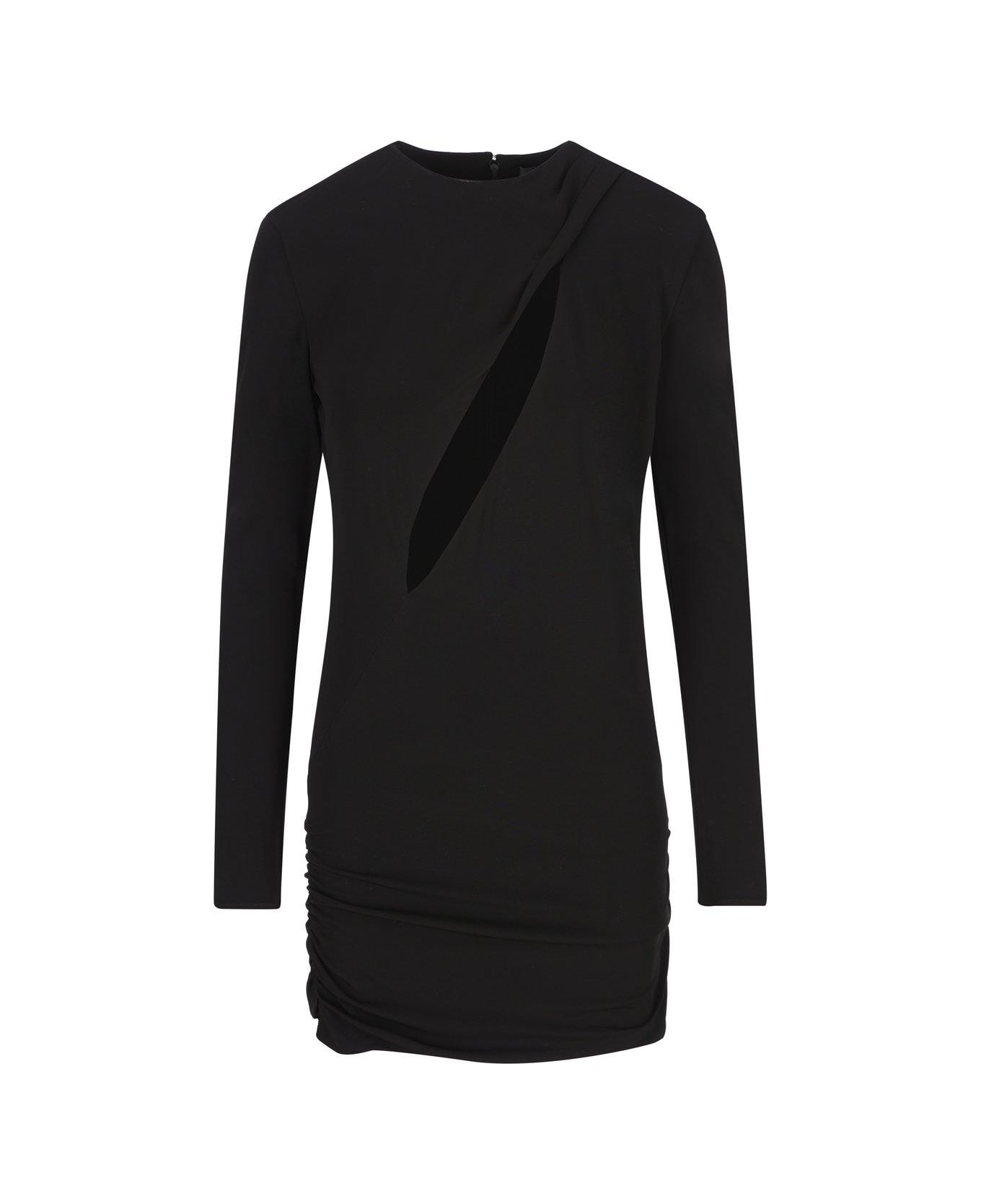 Versace Cut-out Long Sleeved Mini Dress - Nero
