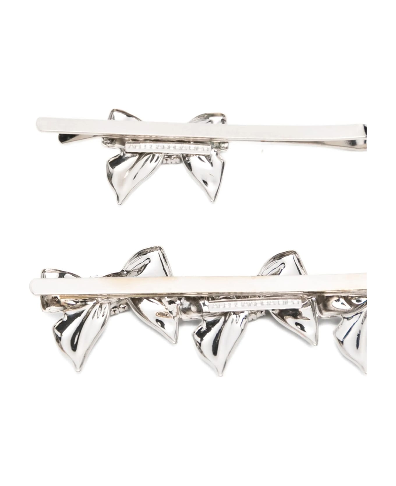 Alessandra Rich Set Of Four Bow Pins - Silver