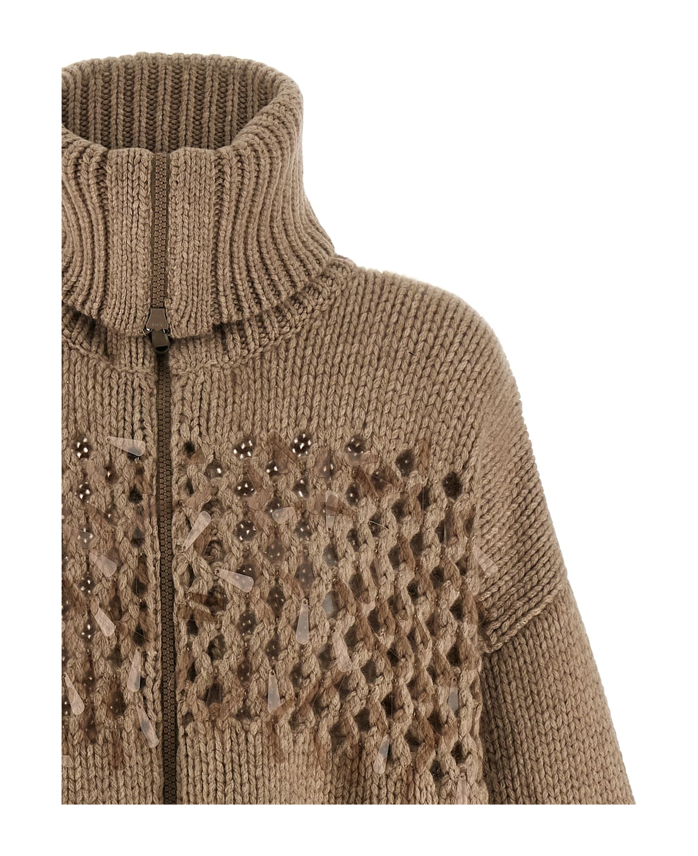 Brunello Cucinelli Drop Sequin Cardigan - Beige