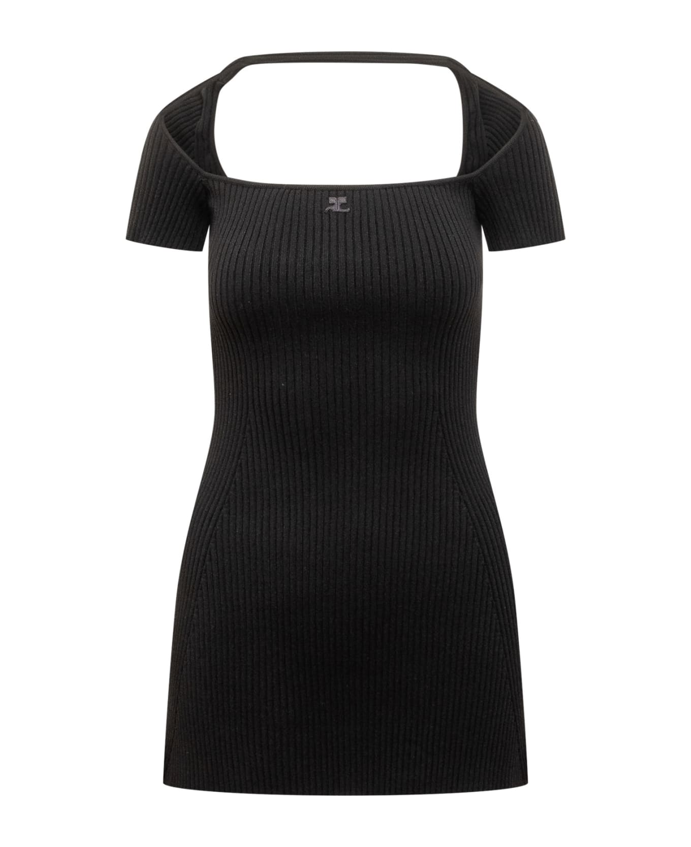 Courrèges Hyperbole Mini Dress - BLACK ワンピース＆ドレス