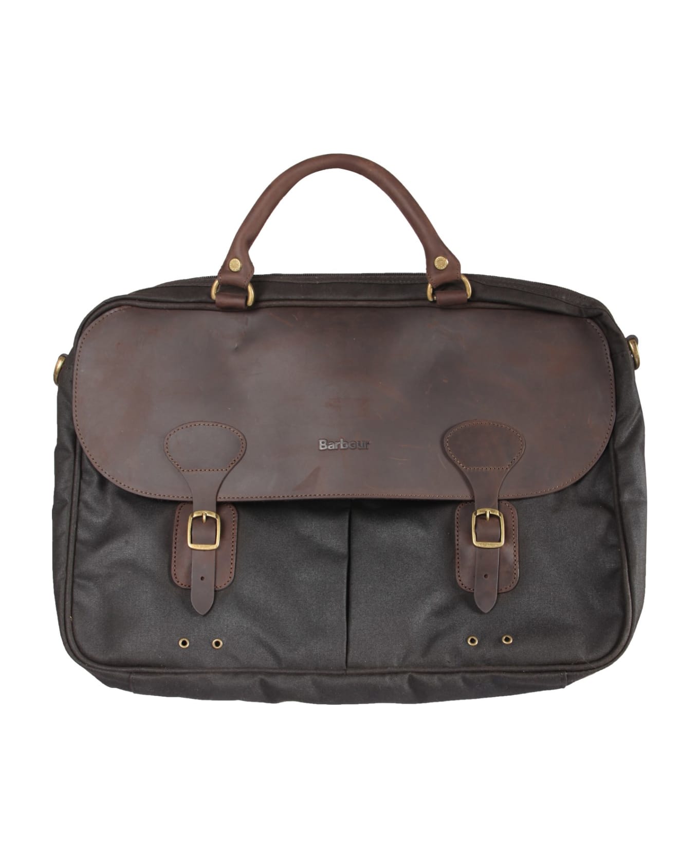 Barbour Waxed Cotton And Leather Briefcase Barbour