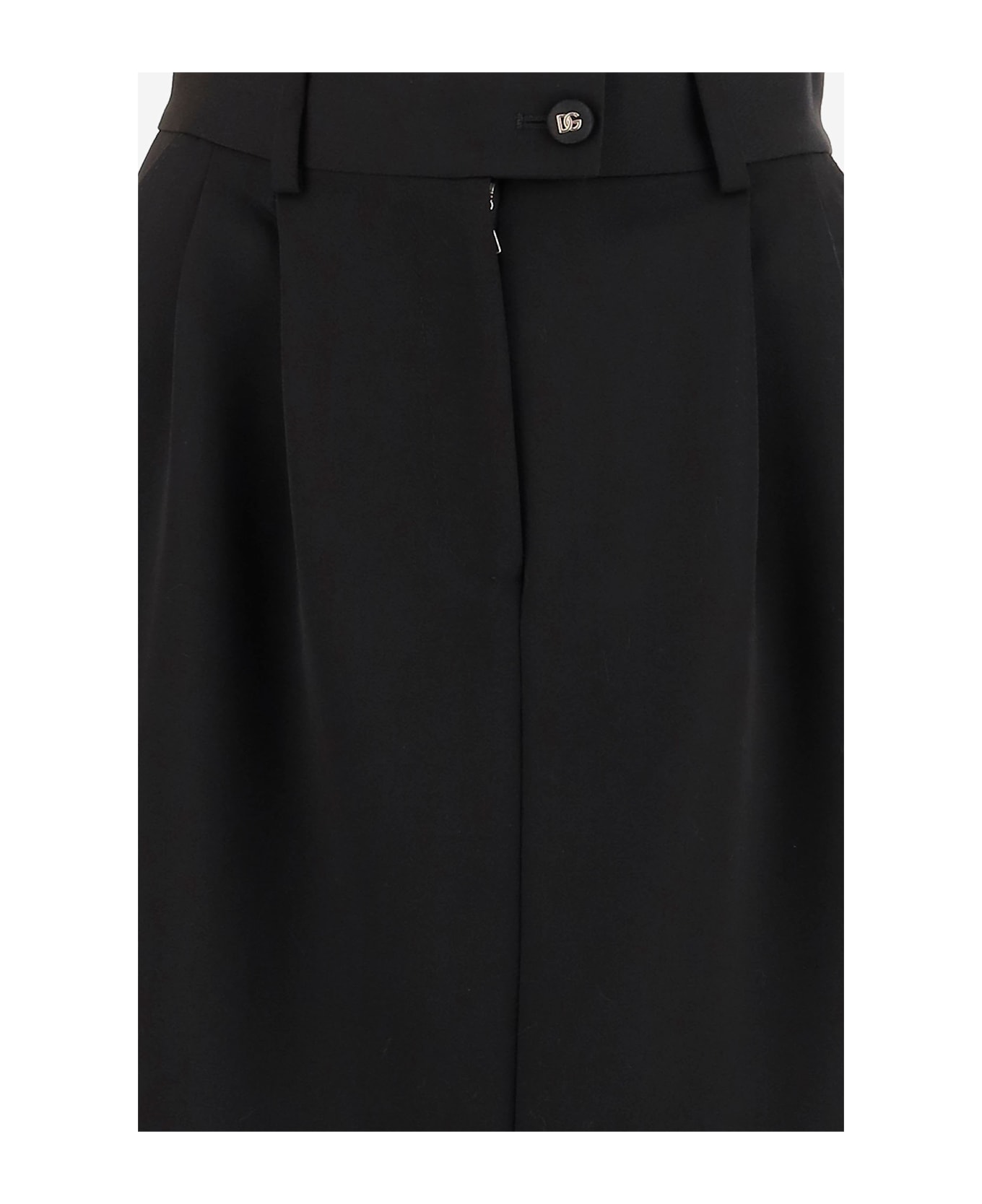 Dolce 
Gabbana Wool Pencil Skirt Longuette - Black