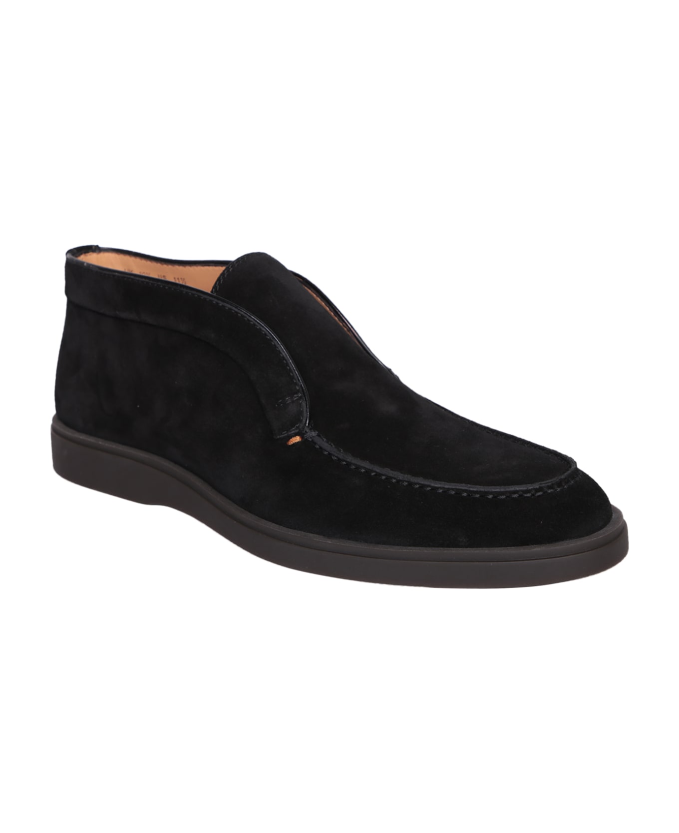Santoni Suede Black Ankle Boots - Black