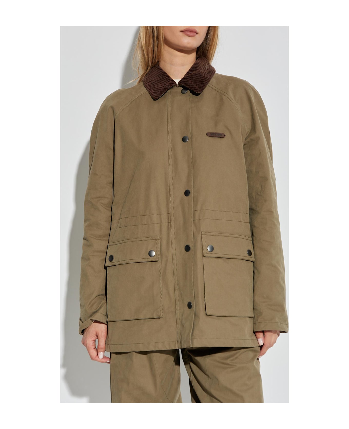 Moschino Coat With Collar - GREEN