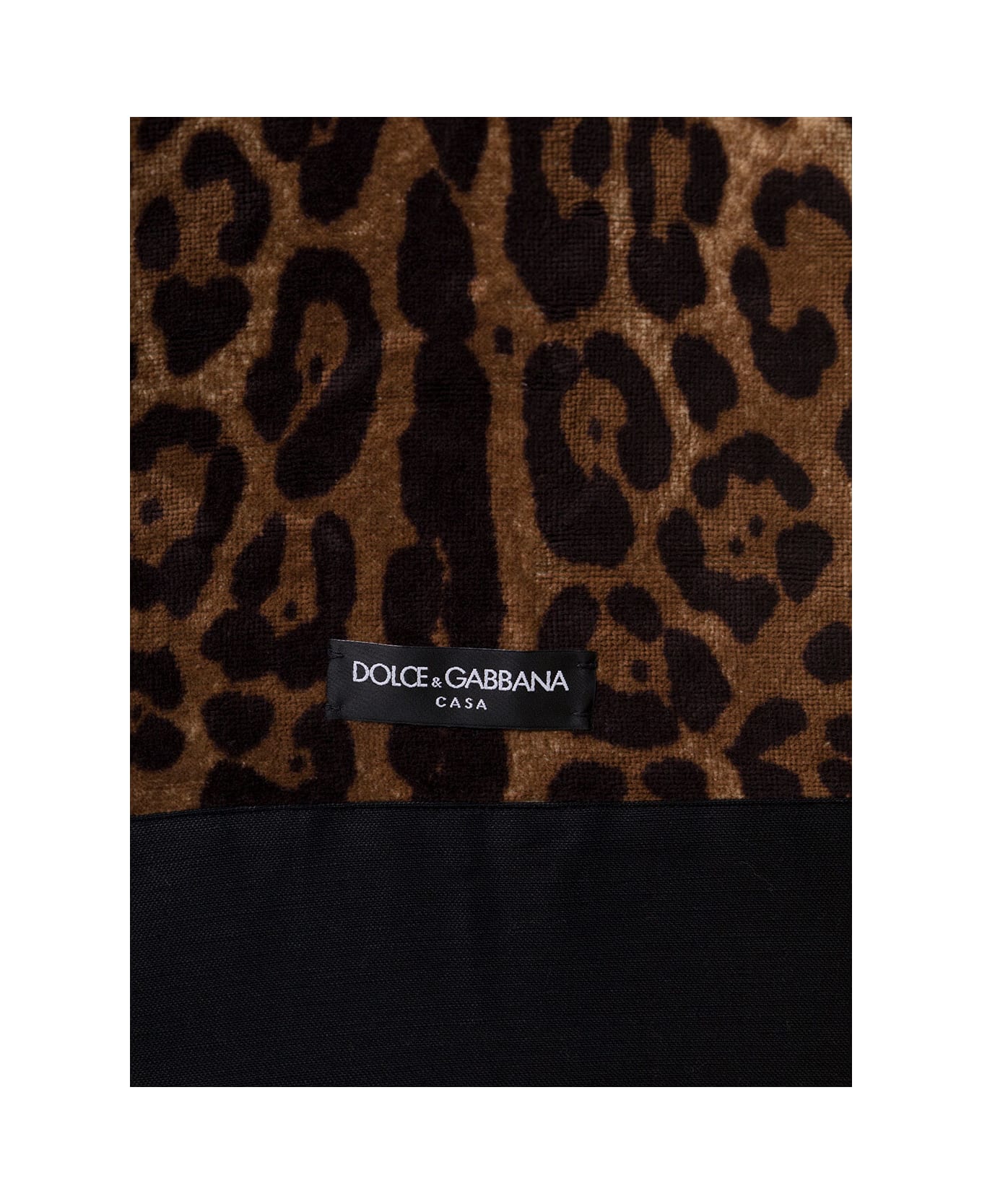 Dolce & Gabbana Multicolor Kimono Bathrobe With All-over Leopard Print In Cotton Dolce & Gabbana - Brown