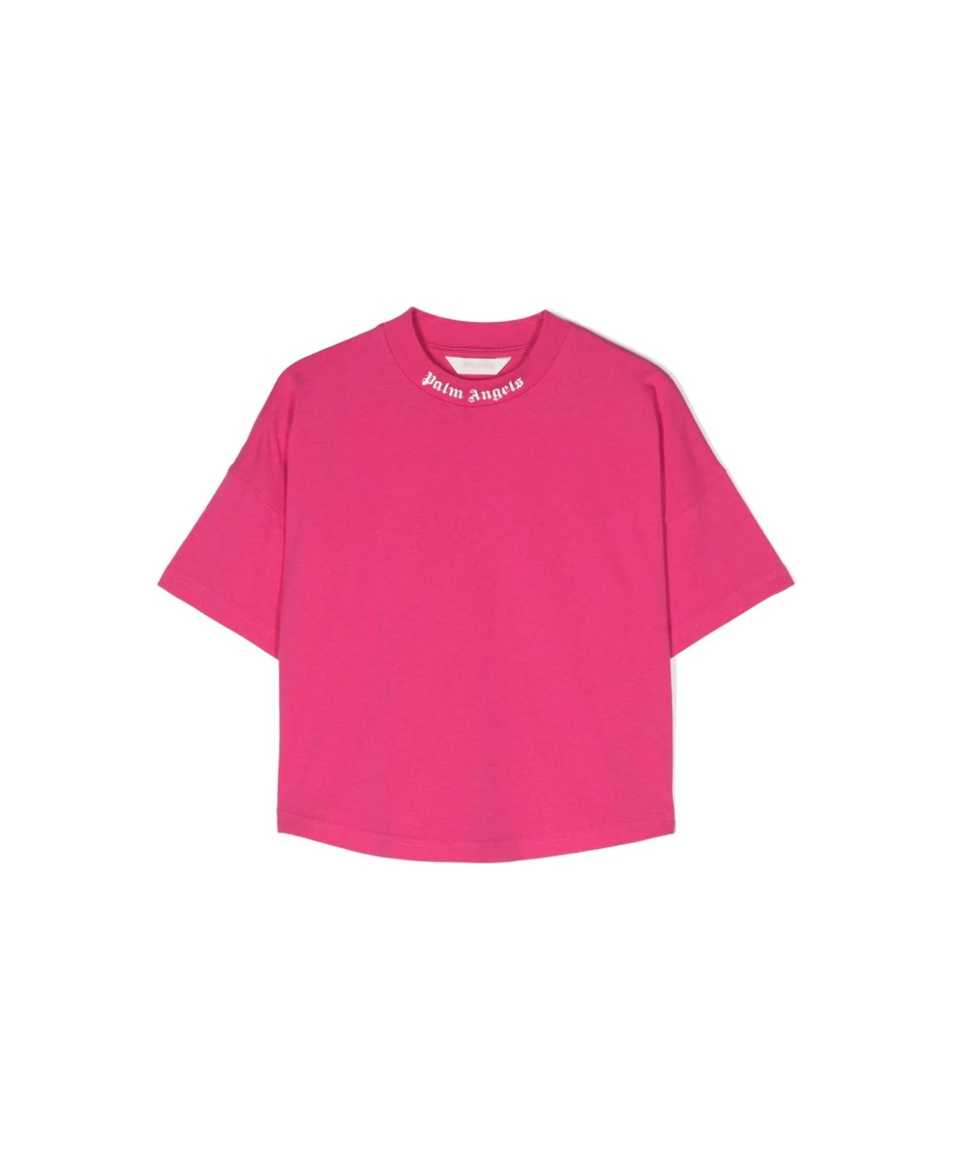 Palm Angels Fuchsia T-shirt With Classic Logo - Pink
