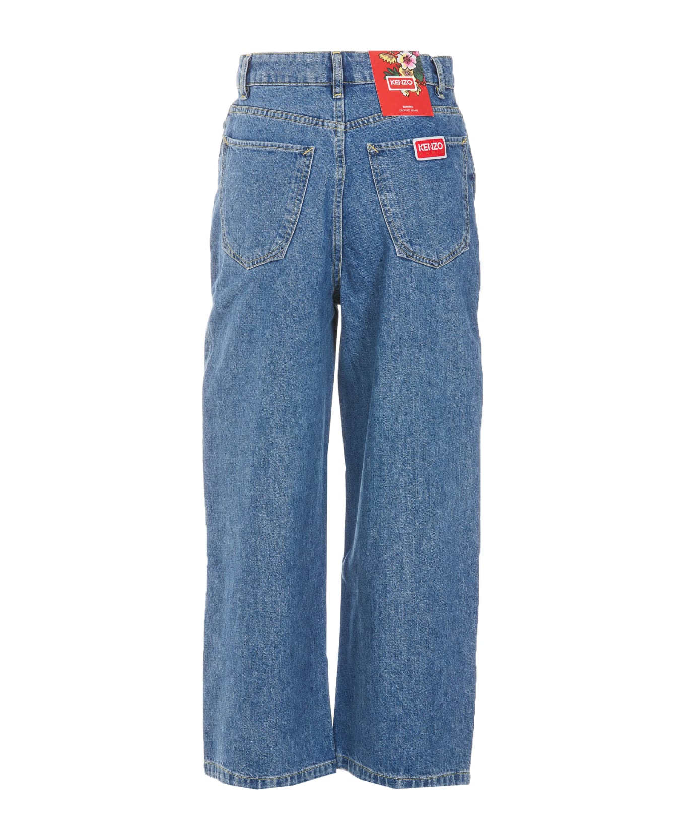 Kenzo Sumire Cropped Jeans - Azzurro