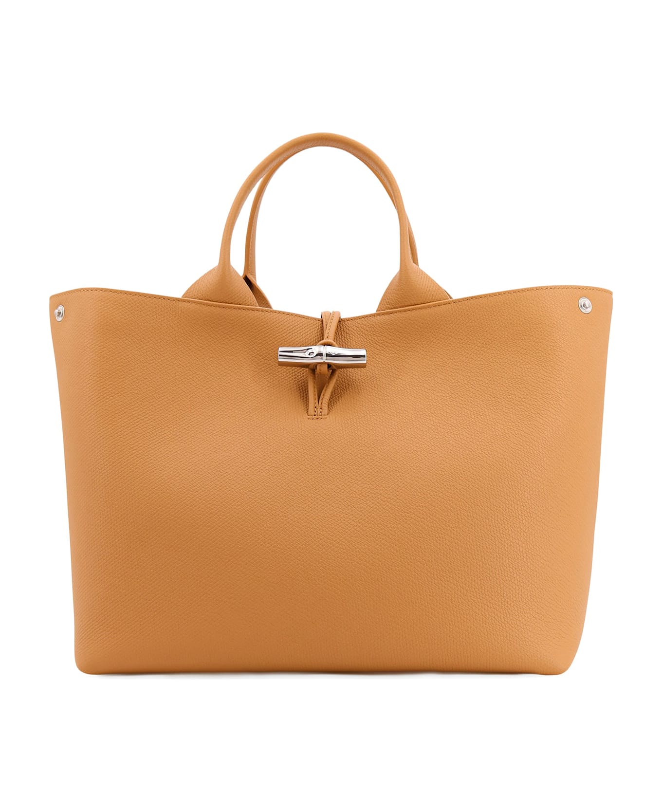 Longchamp Le Roseau Textured Leather Handbag - Beige