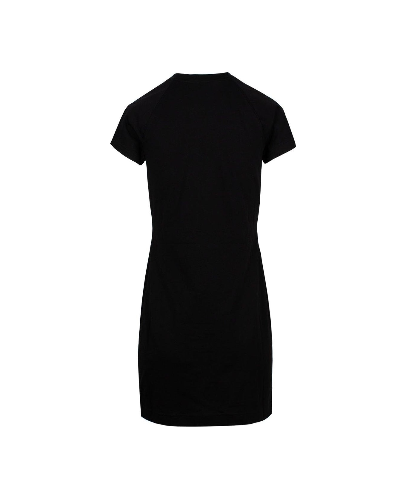 Moschino Logo Embroidered T-shirt Dress - BLACK ワンピース＆ドレス