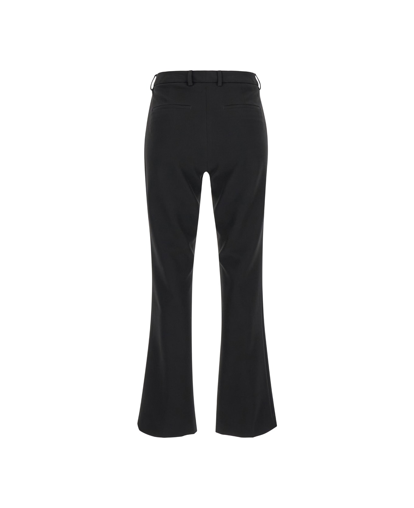 PT Torino Black Mini Flare Pants In Stretch Fabric Woman - NERO