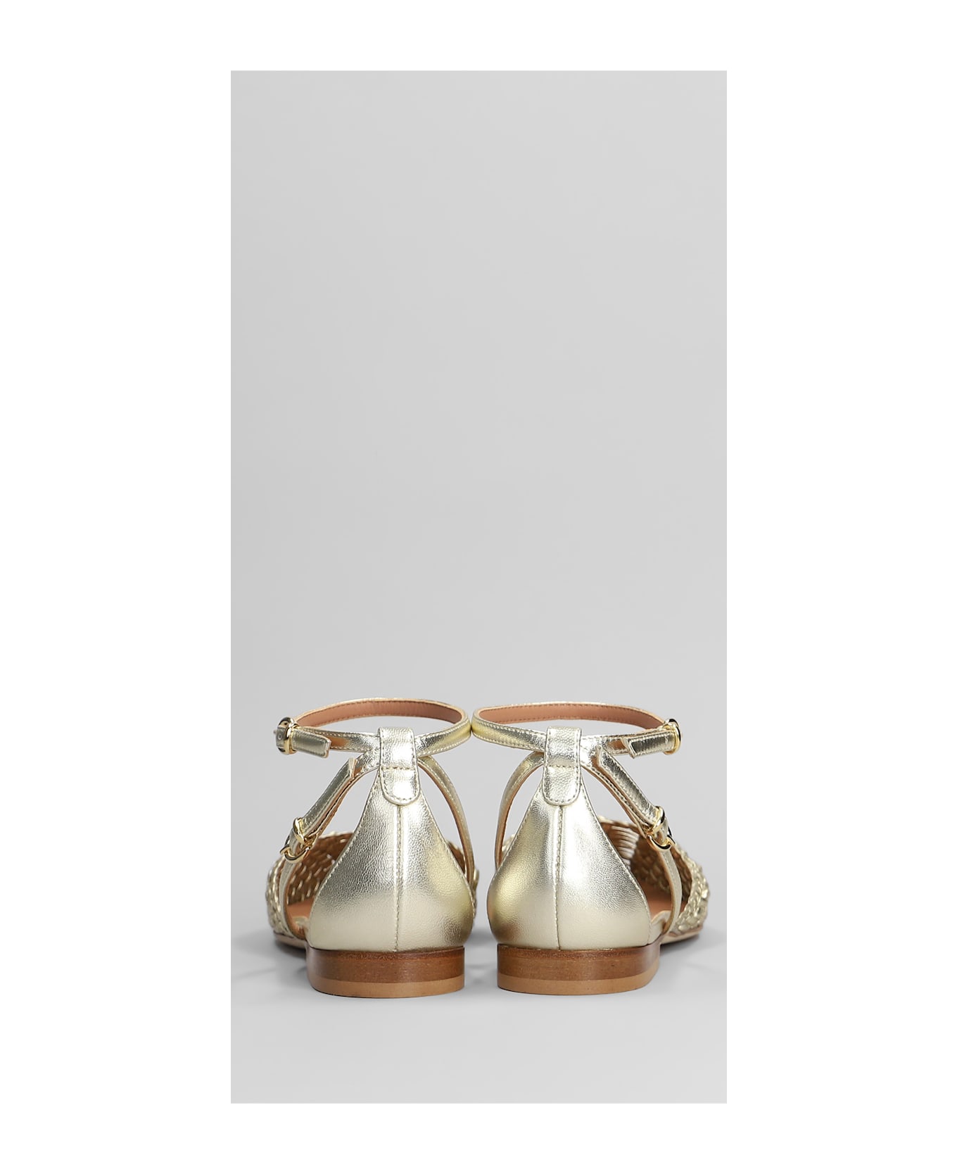 Lella Baldi Ballet Flats In Platinum Leather - platinum