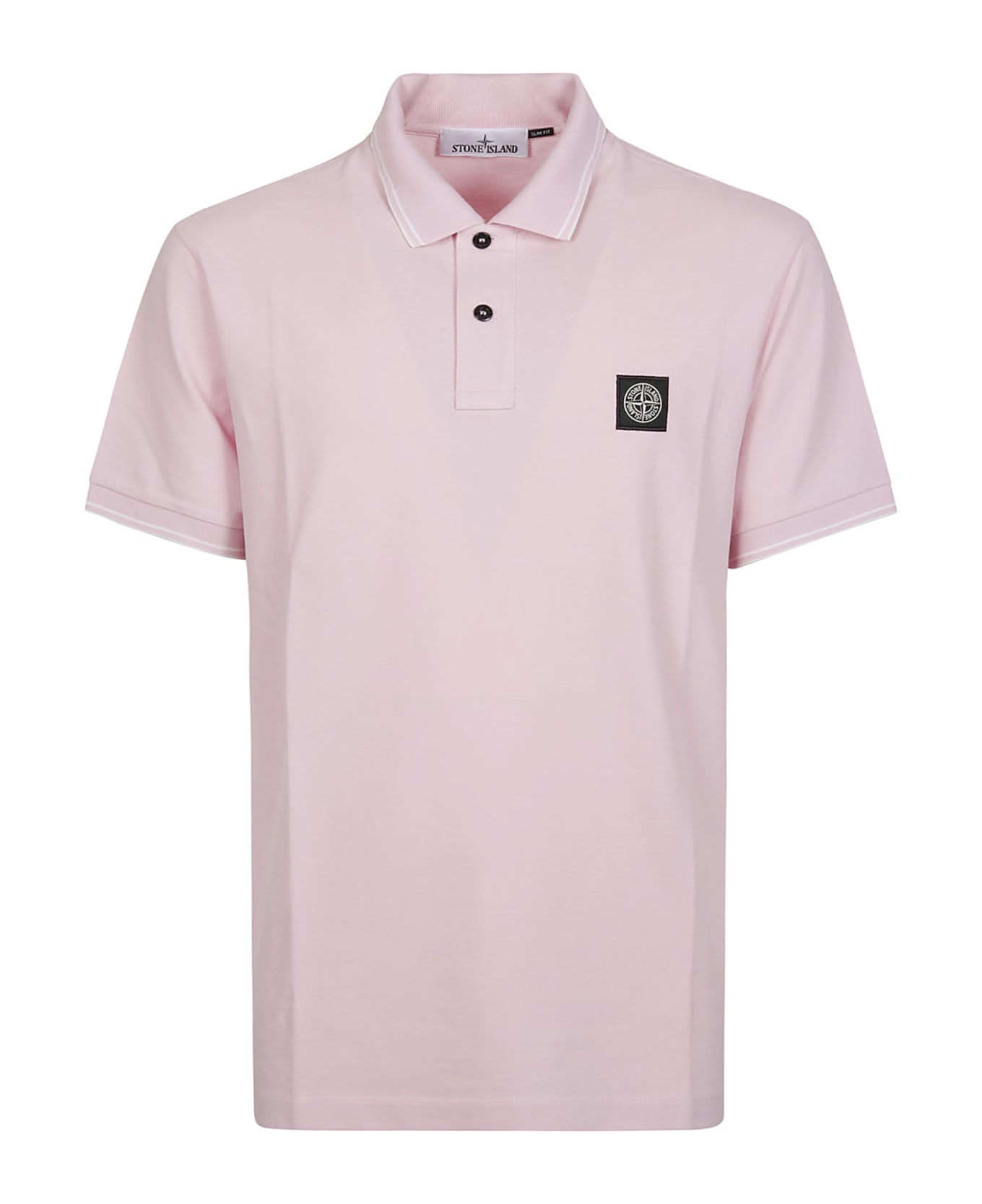 Stone Island Short Sleeve Slim Polo Shirt - Pink