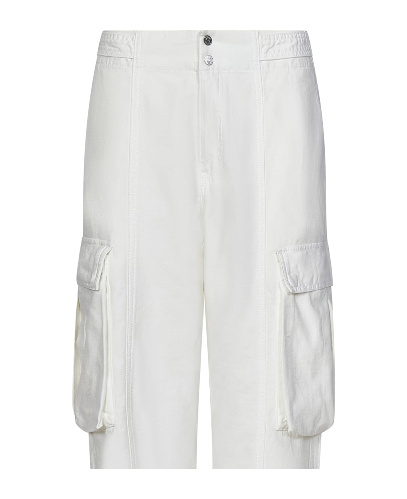 Frame Wide Leg Cargo Trousers - White
