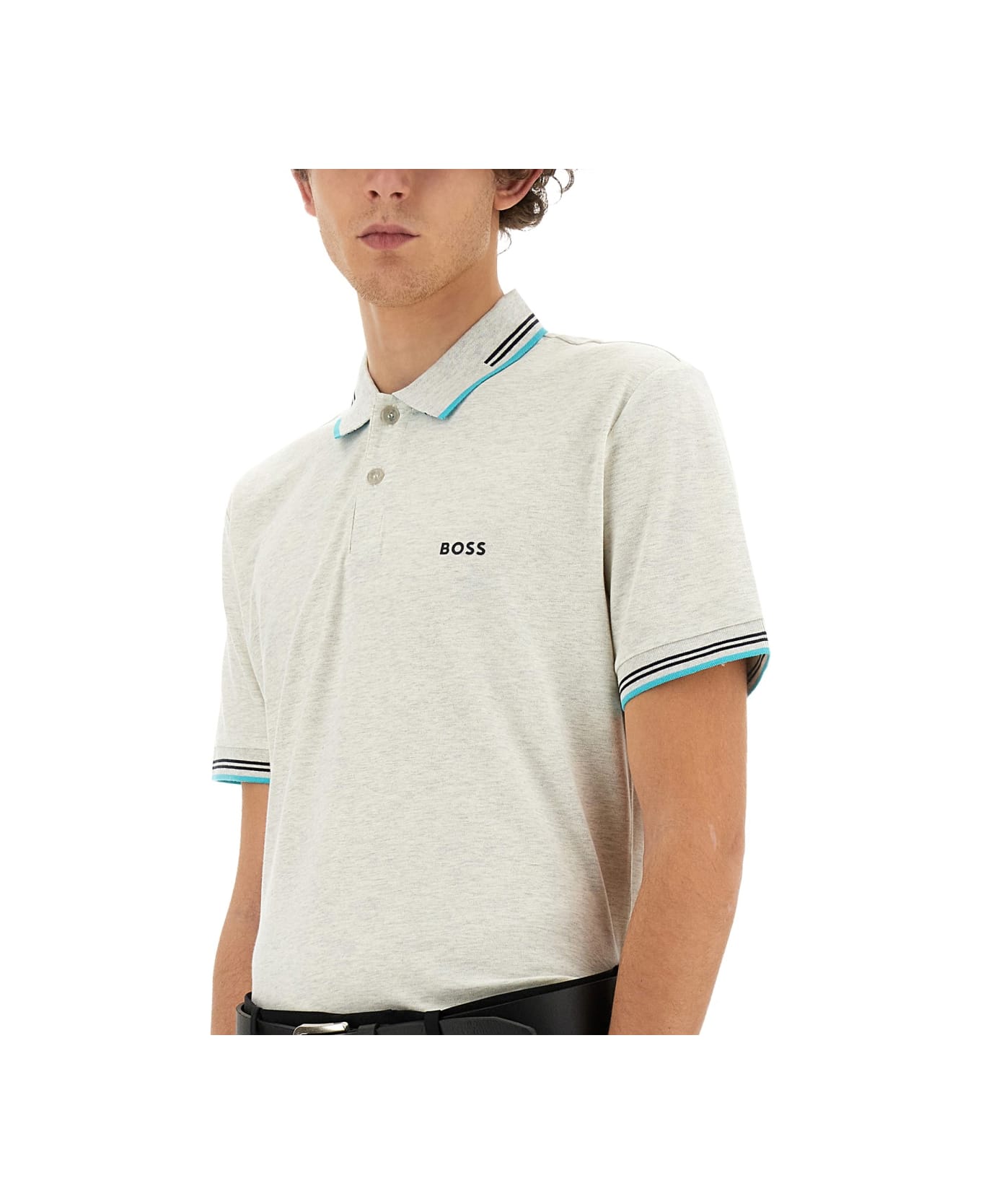 Hugo Boss Polo With Logo - GREY ポロシャツ