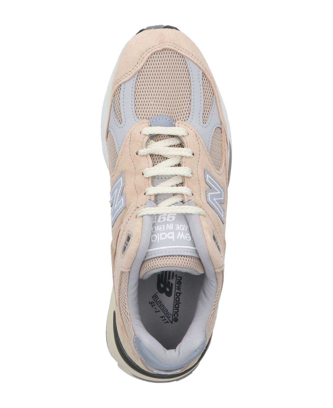 New Balance 991v2 Lace-up Sneakers - PINK