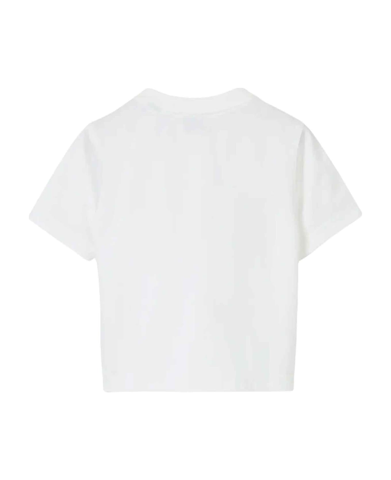 Burberry White T-shirt Baby Girl . - Bianco