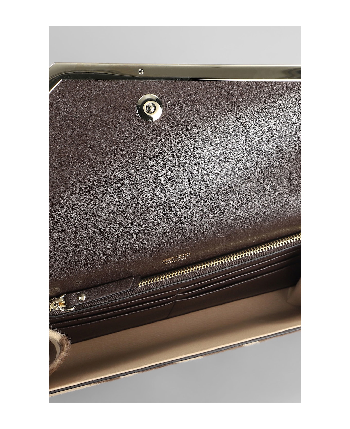 Jimmy Choo Emmie Clutch In Beige Pony Skin - beige