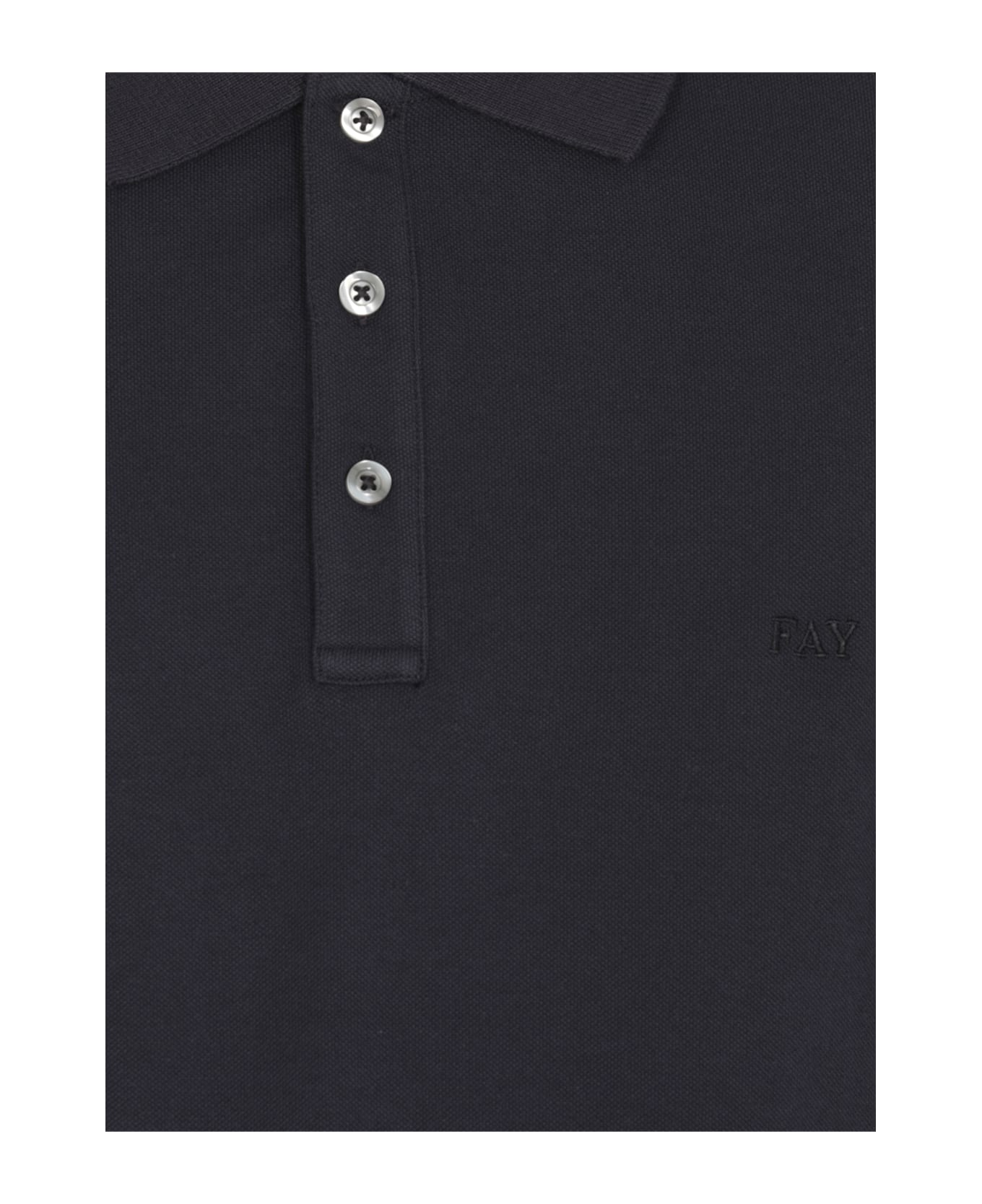 Fay Logoed Polo - Blue
