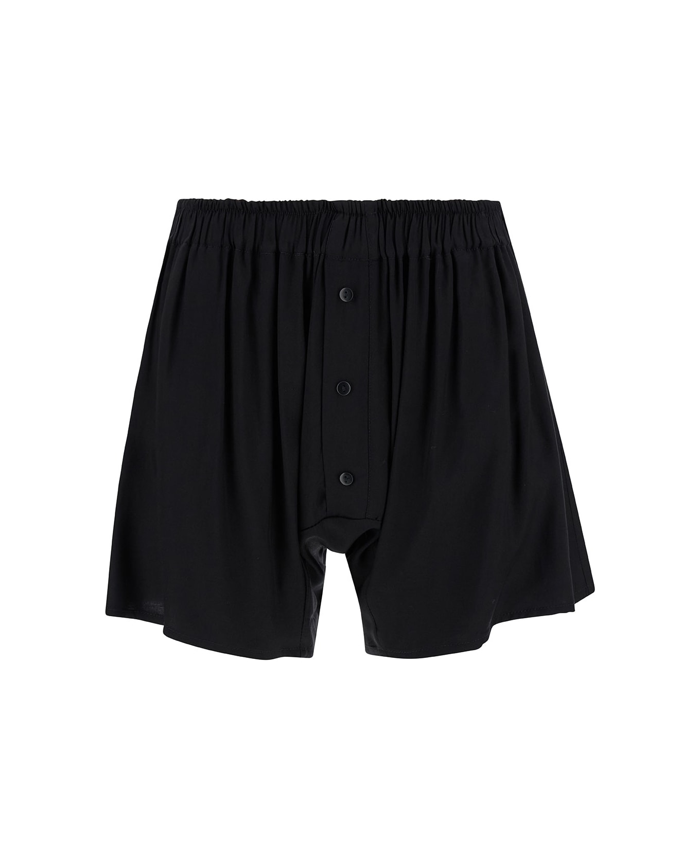 Federica Tosi Black Bermuda Shorts With Buttons In Viscose Woman - BLACK ショートパンツ