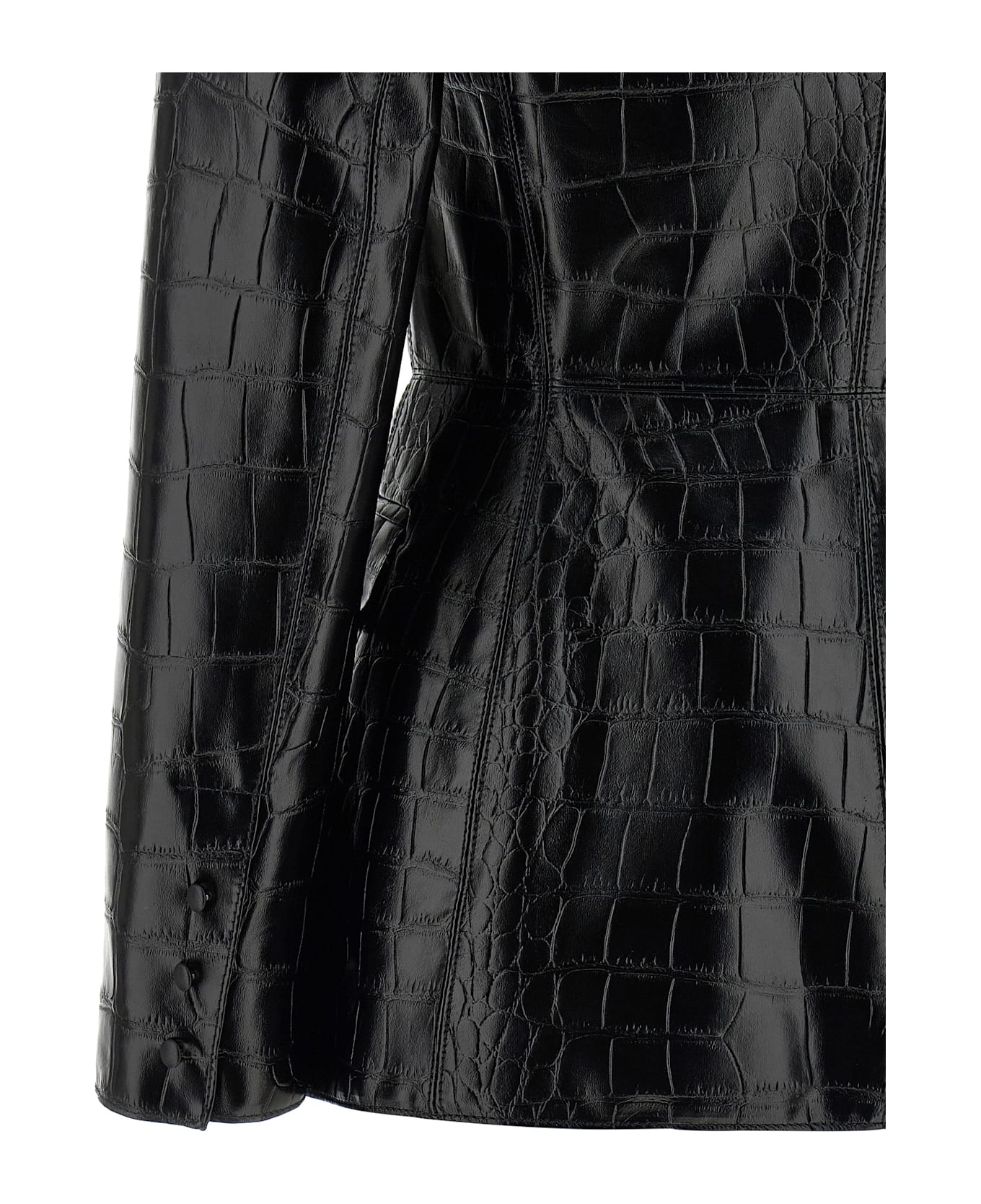 Elisabetta Franchi Croc Print Blazer - Black  